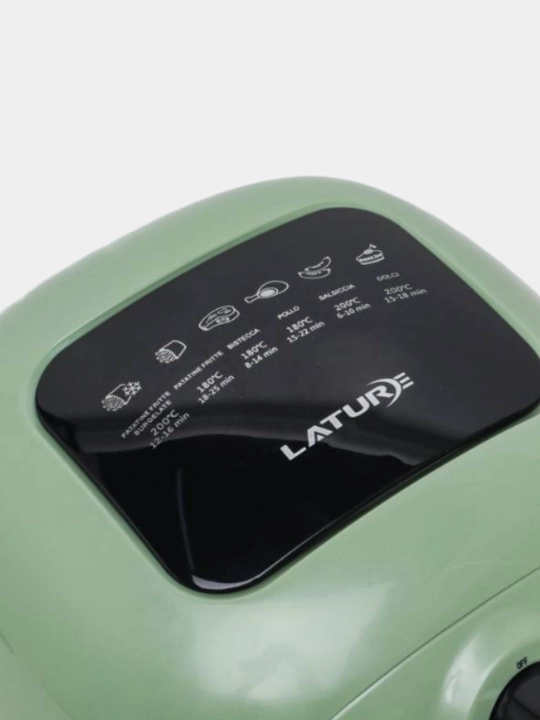 Frityurnitsa Air Fryer, ikkita boshqaruv tugmasi bilan, yashil