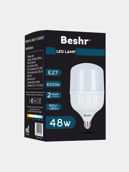 Svetodiodli lampa Beshr LED LAMP, 6500K, 48W, sovuq rang, energiya tejamkor, lampochka