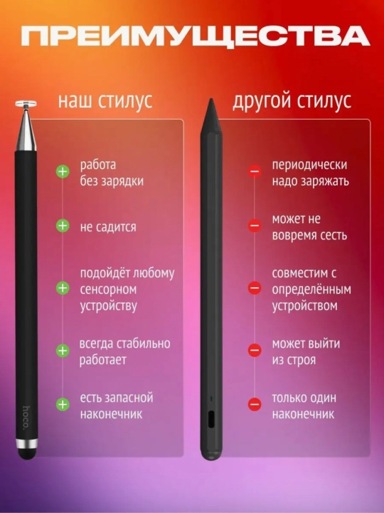 Стилус Hoco Universal pen, универсальный для планшетов и телефонов