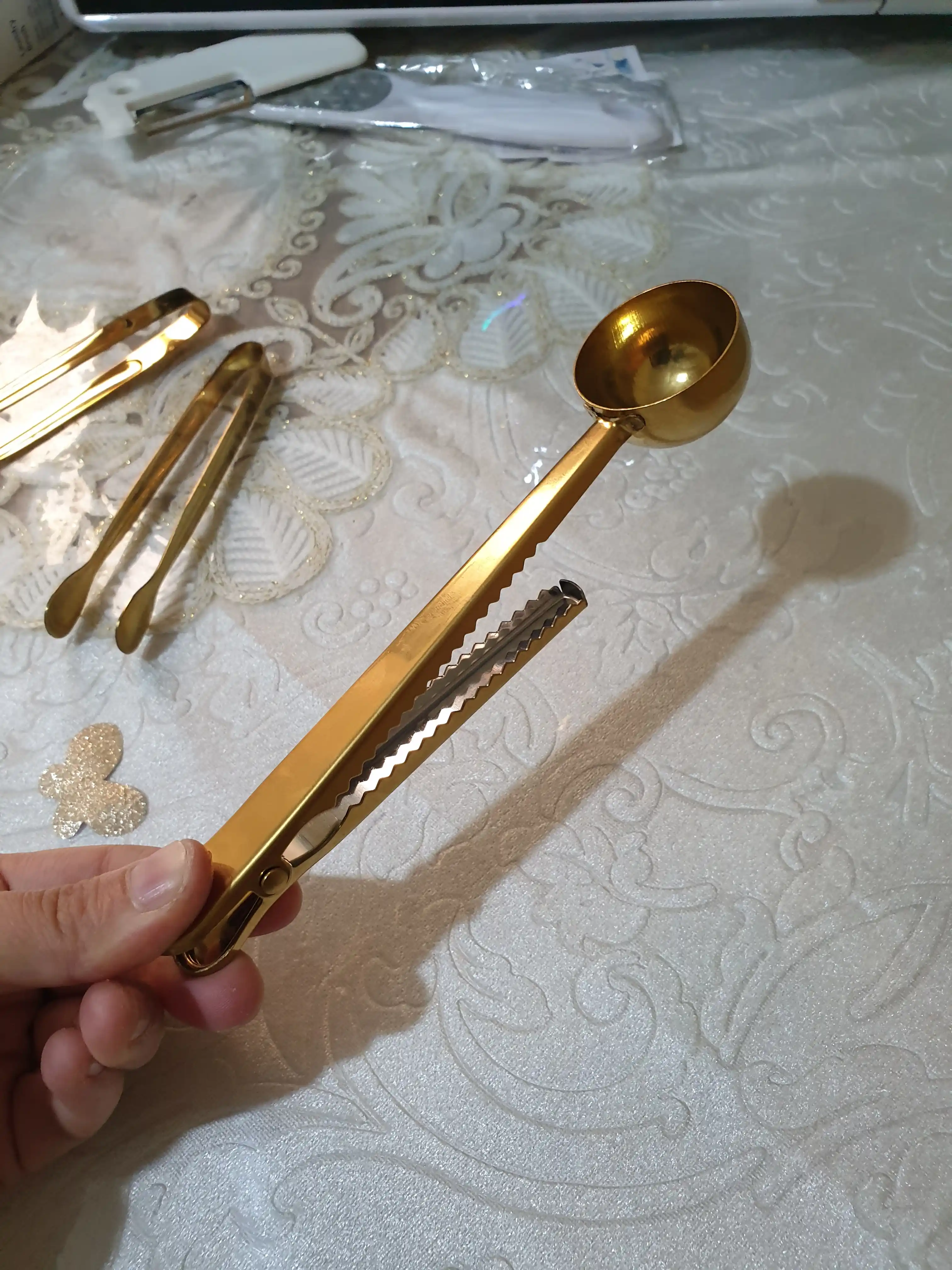 Ложка с зажимом, для кофе и чая