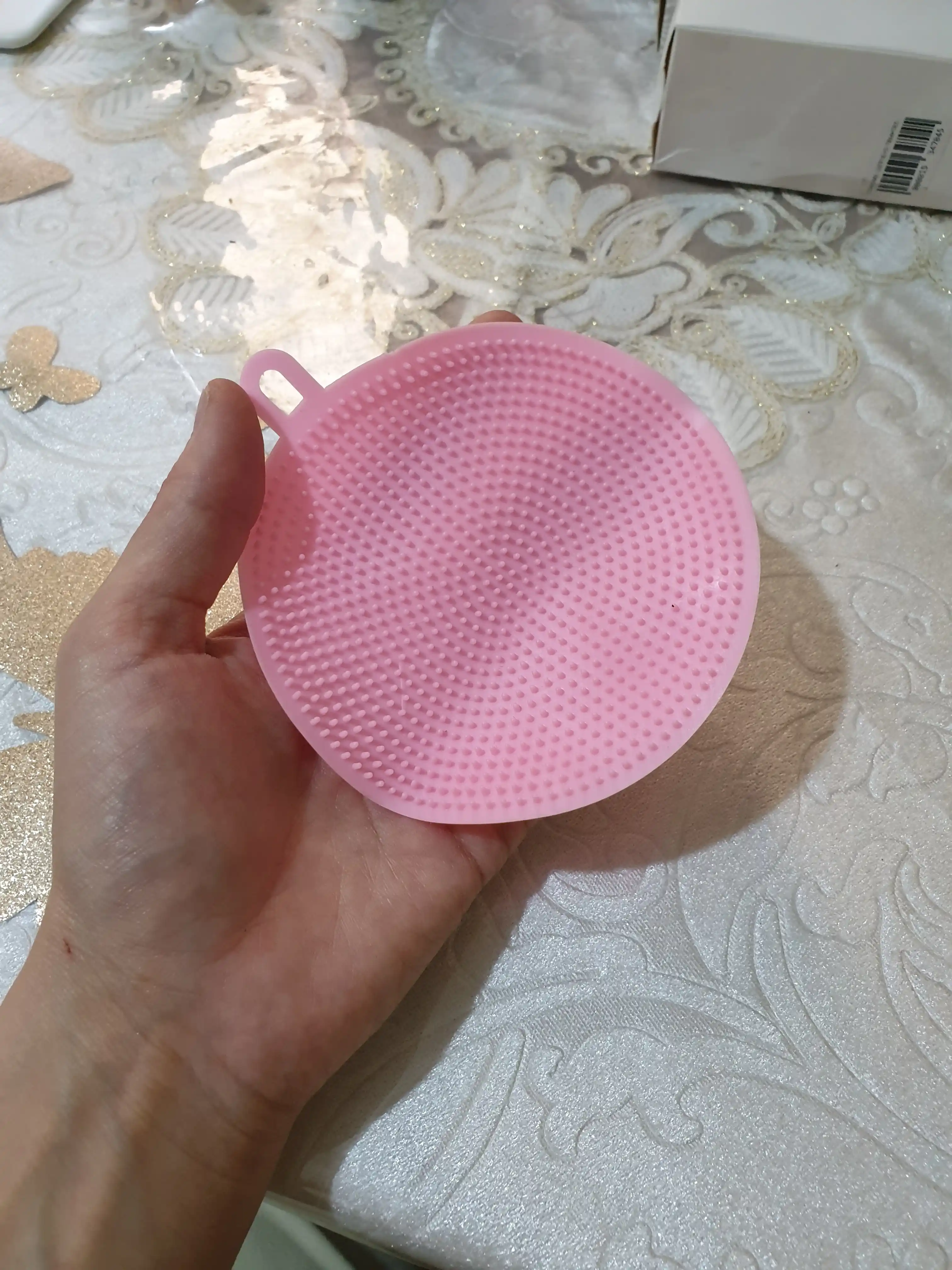 Губка щетка силиконовая для кухни, мытья посуды и поверхностей, двухсторонняя, 10.5 см