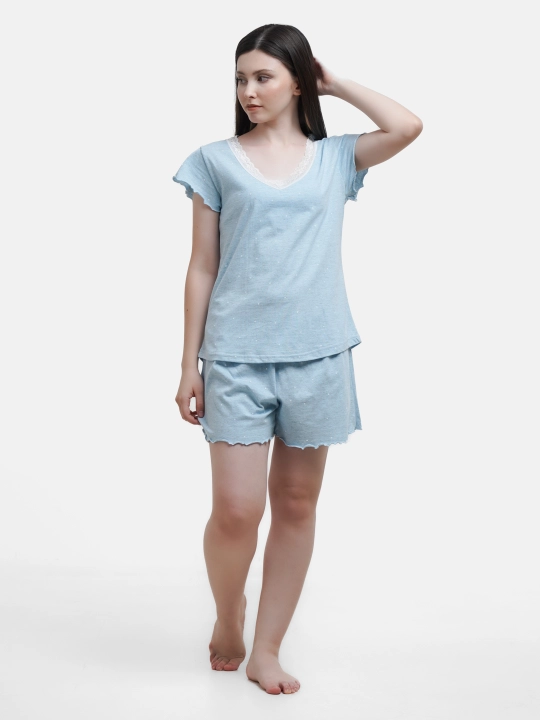Ayollar uchun pijama to'plami, futbolka va shortilar "255-502"
