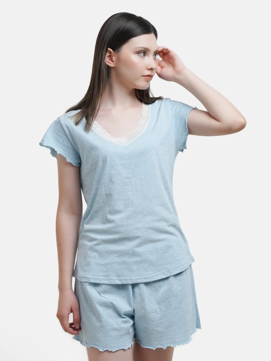 Ayollar uchun pijama to'plami, futbolka va shortilar "255-502"