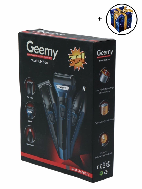 Триммер электробритва Geemy GM 566, для бритья, 3 в 1