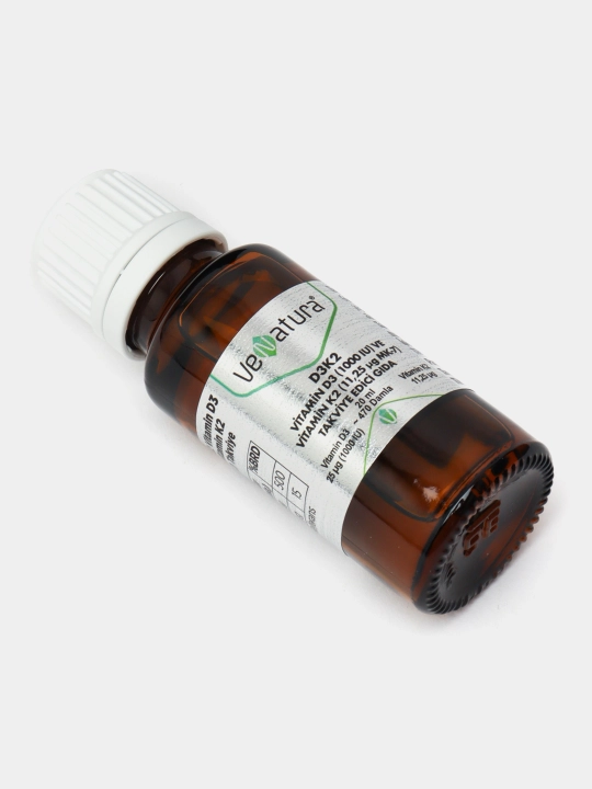 Venatura Vitamin D3 K2 Tomchi 1000 IU, immunitet, suyak, tish va soch muammolari uchun