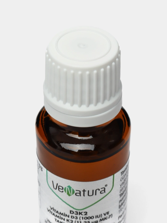 Venatura Vitamin D3 K2 Tomchi 1000 IU, immunitet, suyak, tish va soch muammolari uchun