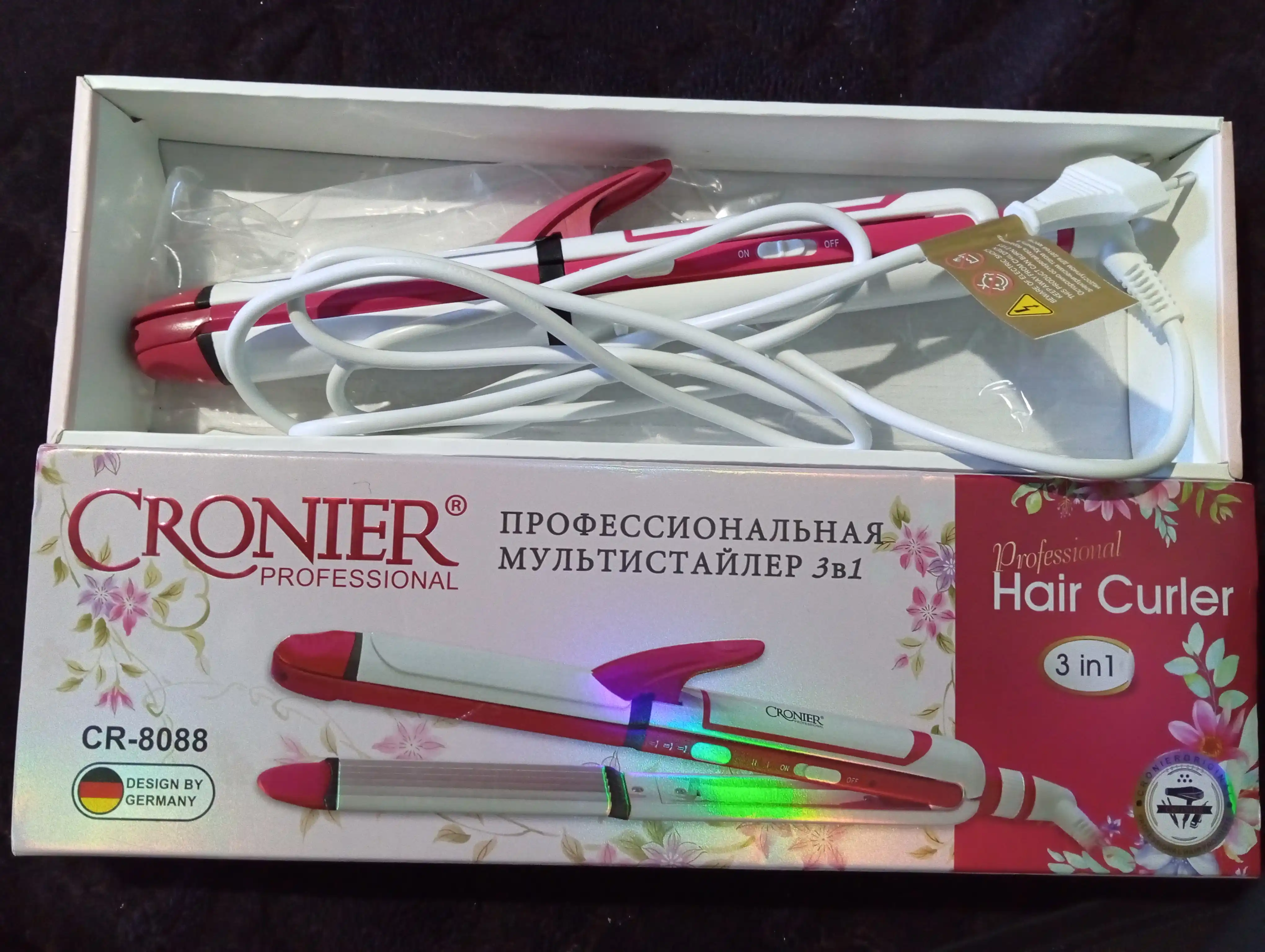 Плойка для волос 3 в 1 Cronier CR-8088, утюжок, гофре, стайлер