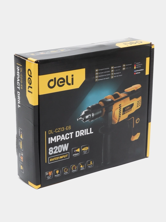 Дрель ударная Deli EDL-CZ13-E6, 820 Вт