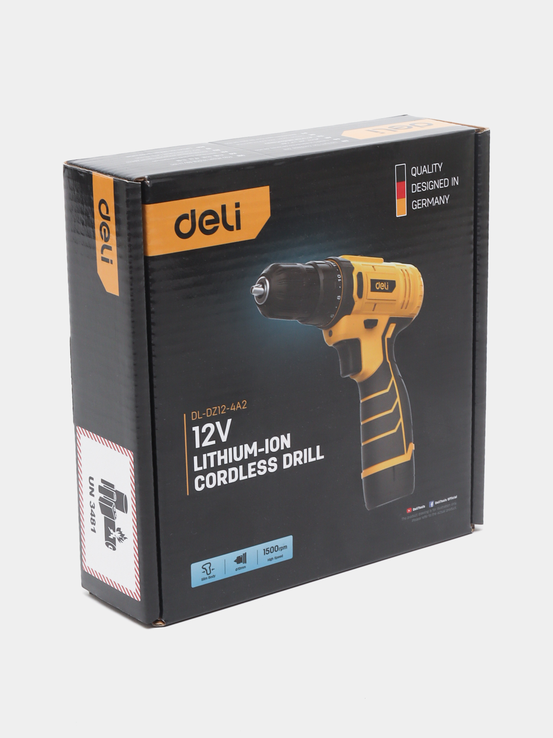 Elektr drel Deli EDL-DZ12-4A2, 12 V