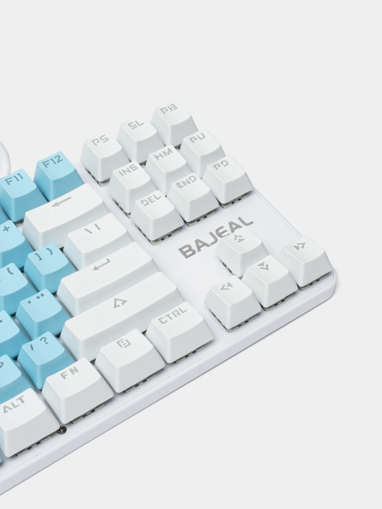 Mexanik klaviatura BAJEAL K100.blue-white, 87 tugma, RGB yoritgichli