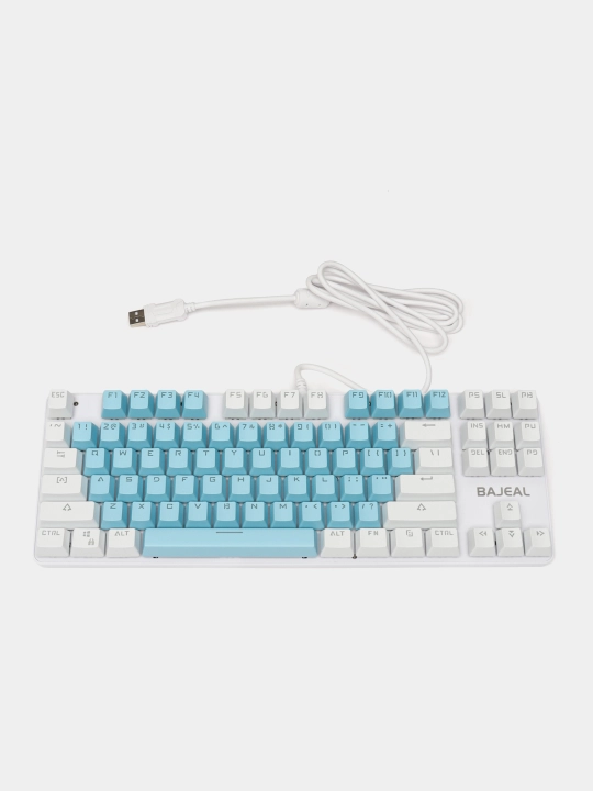 Mexanik klaviatura BAJEAL K100.blue-white, 87 tugma, RGB yoritgichli