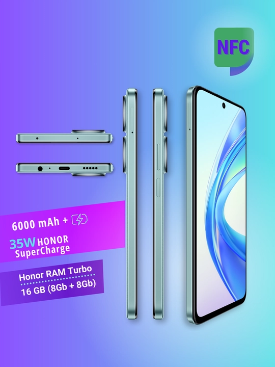 Smartfon Honor X7b 8/128GB, 6/256GB, katta 6.8 FullHD+ ekran, LTE
