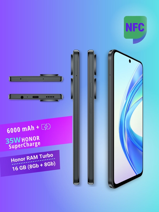 Smartfon Honor X7b 8/128GB, 6/256GB, katta 6.8 FullHD+ ekran, LTE