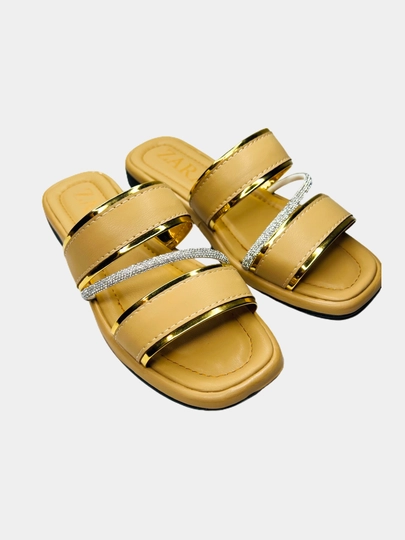 Женские шлепанцы, сабо — SHOESMZ-ZARA-БРОНЗ-38