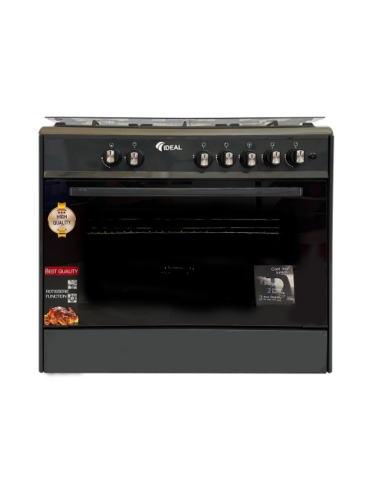 Gaz plita Ideal IEL9002 Inox, 5 konforkali, pech hajmi 105 litr, 90 * 60