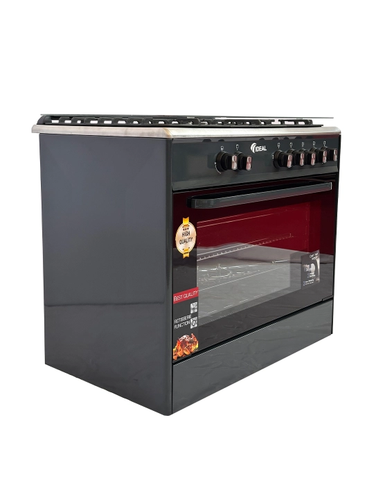 Gaz plita Ideal IEL9002 Inox, 5 konforkali, pech hajmi 105 litr, 90 * 60