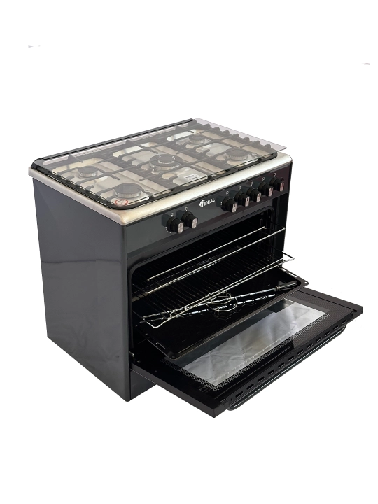 Gaz plita Ideal IEL9002 Inox, 5 konforkali, pech hajmi 105 litr, 90 * 60