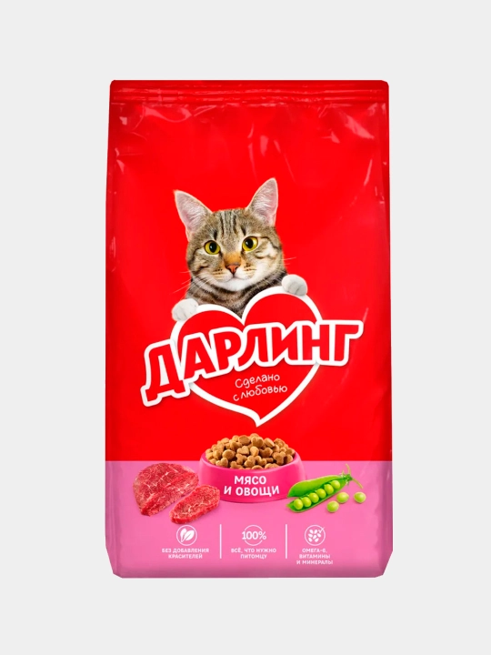 Darling mushuklar uchun quruq yem go'sht va sabzavotlar, 1.75 kg