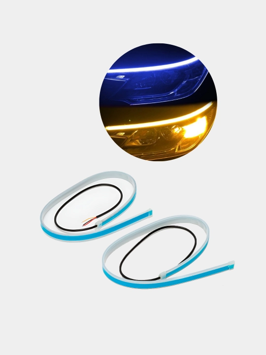 Avtomobil faralari uchun svetodiodli Led tasma, 60 sm, 2 dona unversal
