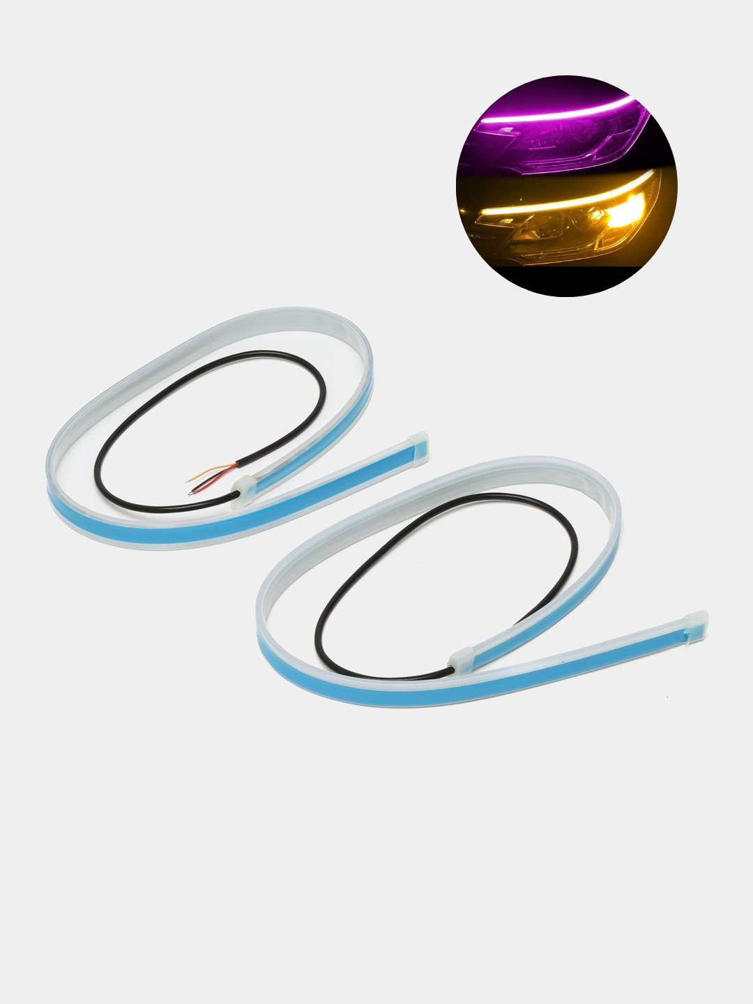 Avtomobil faralari uchun svetodiodli Led tasma, 60 sm, 2 dona unversal