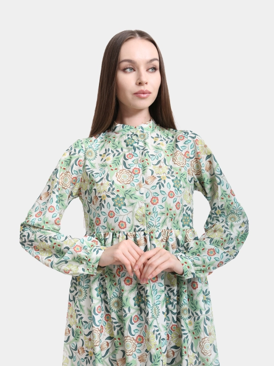 Платье с длинным рукавом, шифон
