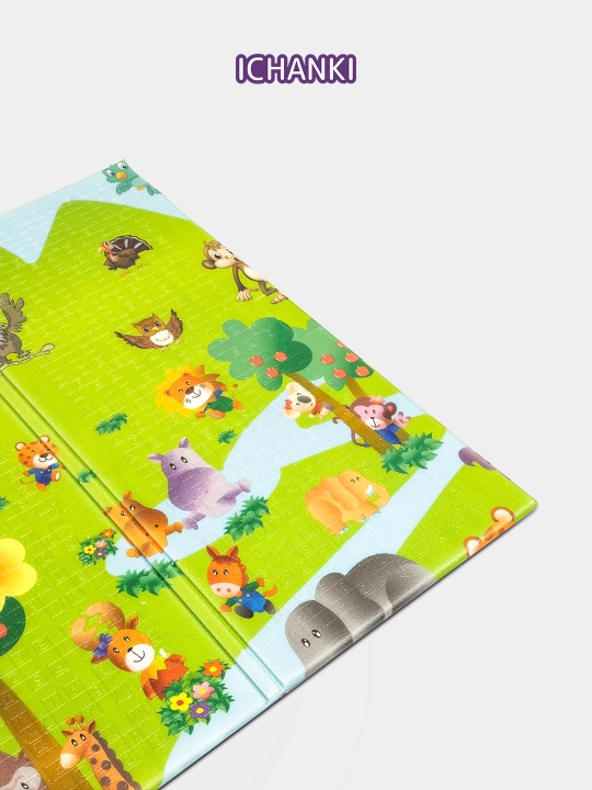 Rivojlantiruvchi bolalar gilamchasi, buklanadigan, polda emaklash uchun