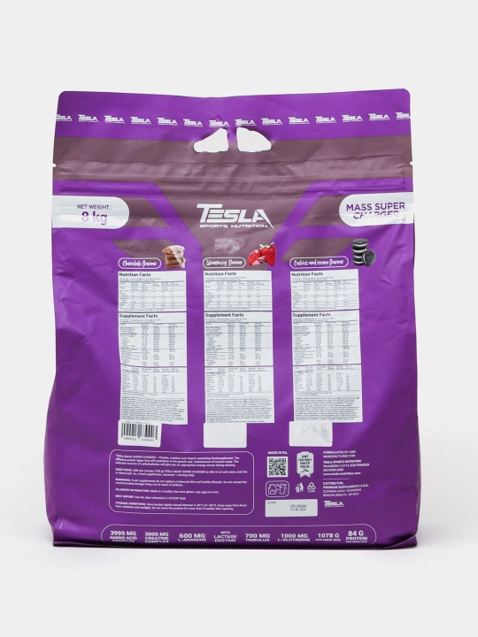 Vazn uchun Gainer Tesla Mass Super Charger, 8 kg L-Arginine, Creatine Tribulus blan