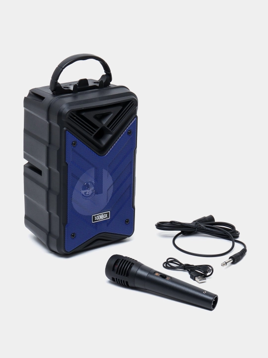 Караоке колонка Bluetooth Soonbox С7, с FM-радио и проводным микрофоном