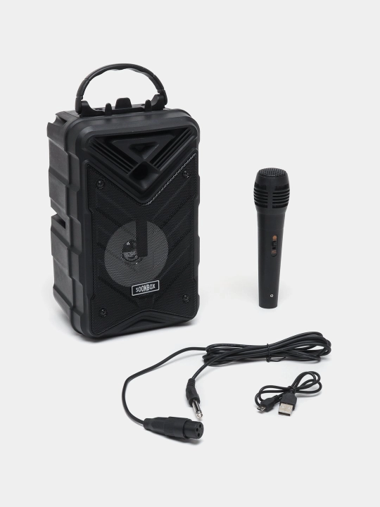 Karaoke kolonka Bluetooth Soonbox S7, FM Radio va simli mikrofoni bilan