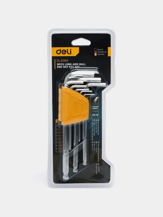 Шестигранник скругленный в набор Deli EDL3088, 9 шт, 1.5-10mm - 