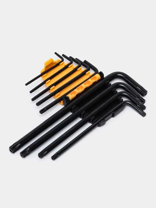 Ключ Deli TORX EDL234209H, в наборе 9 шт, T10-T50, черные