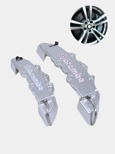 Универсальные накладки на тормоза — LOGOUZ-BREMBO-СЕРЕБРН