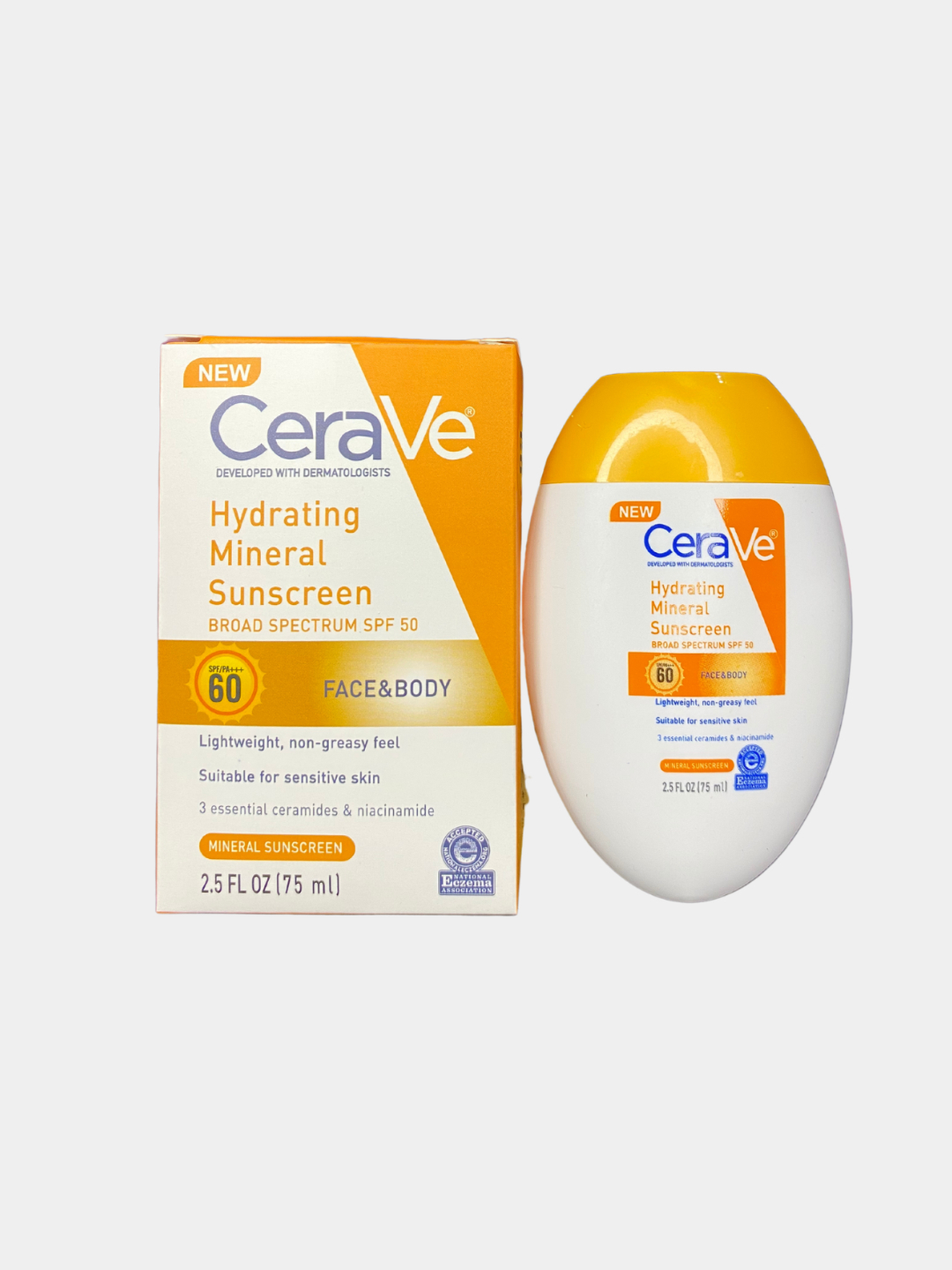 Солнцезащитный крем CeraVE Hydrating Mineral Sunscreen SPF60+, 75 мл ...