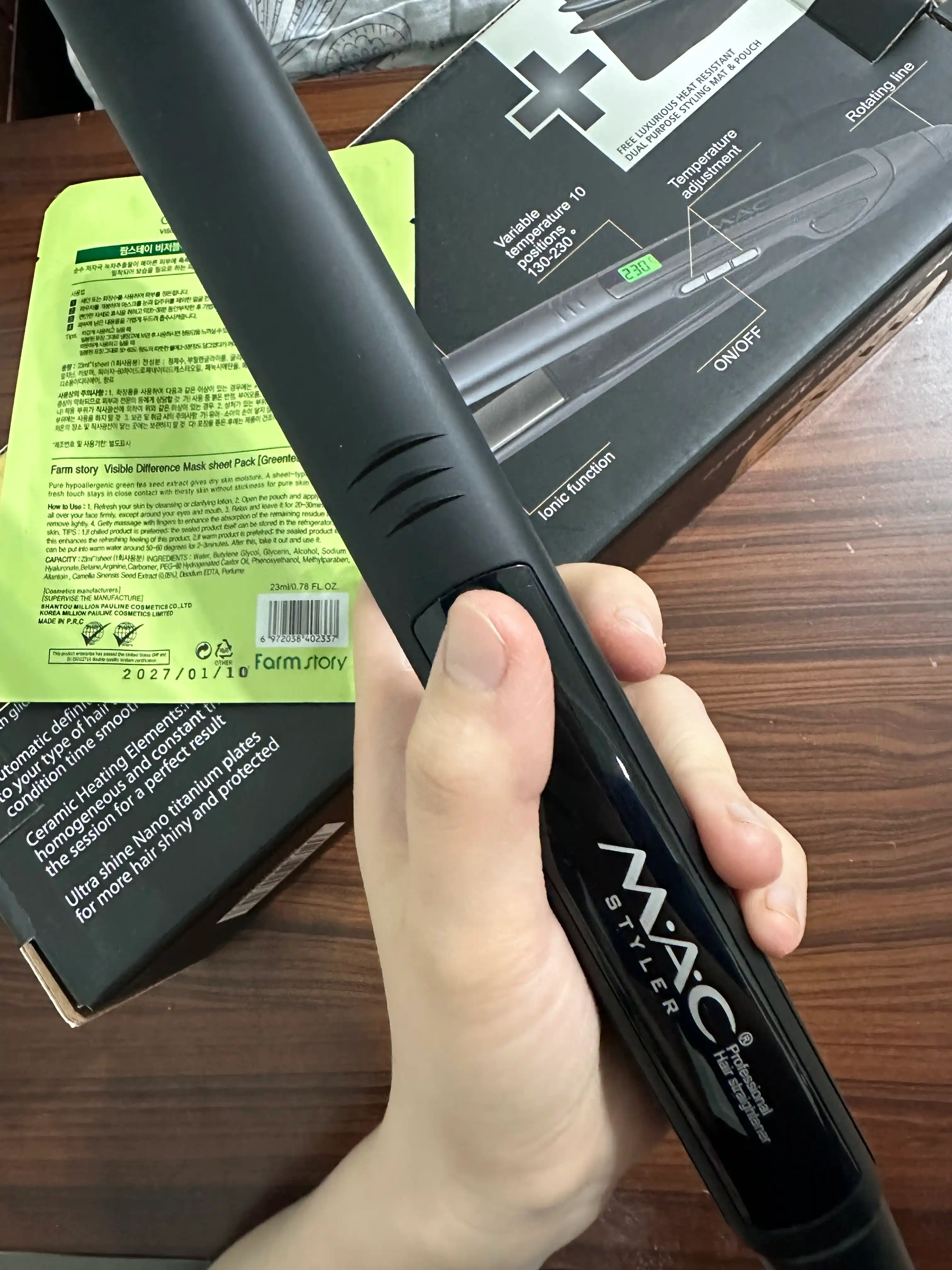 Professional soch tekislovchi dazmol MAC Stayler MC-2022, LCD displeyli