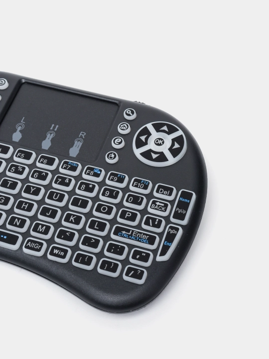 Клавиатура мини i8 Mini Keyboard, с подсветкой, беспроводная, с тачпадом для СмартТВ, ПК