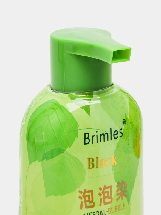 Шампунь краска черного цвета для седых волос Brimles Herbal Bubble с экстрактом Алоэ Вера