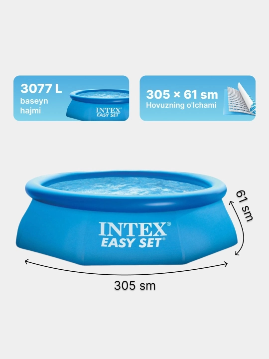 Puflanadigan hovuz Intex Easy Set, tanlovga 886 - 3853 litr