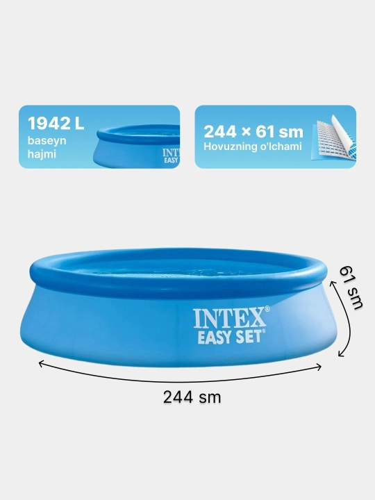 Puflanadigan hovuz Intex Easy Set, tanlovga 886 - 3853 litr