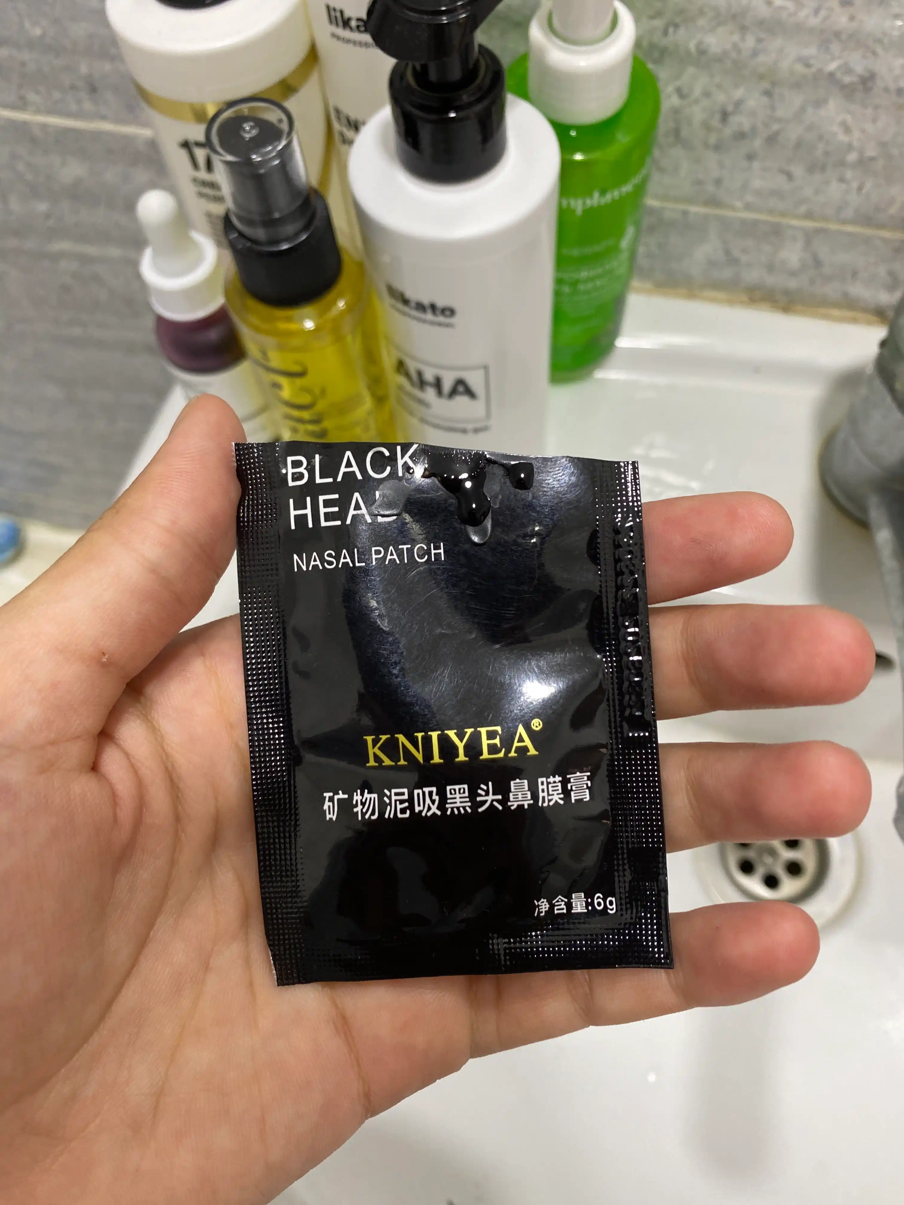 Маска для лица Kniyea Black Head, угольная, от черных точек 6 г, 5 шт