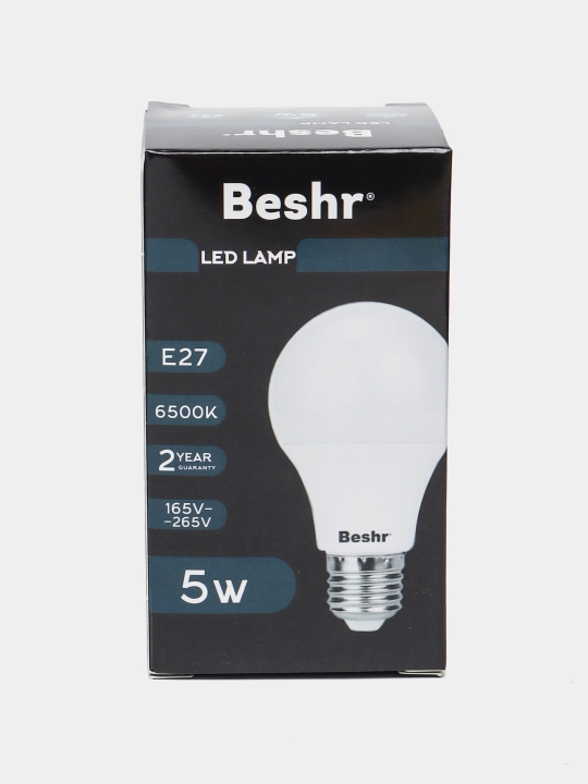 Svetodiod lampa Beshr, 5W, 6500K, sovuq rang, energiya tejamkor, lampochka, lampa