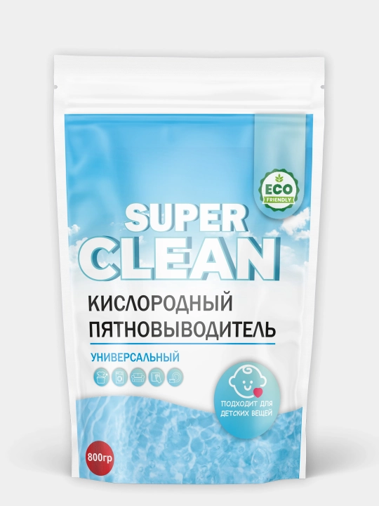 SUPER CLEAN kislorodli dog' ketqazuvchi va oqartiruvchi tozalash vositasi, 800 gr