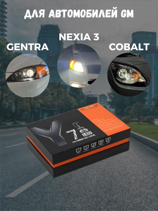 Светодиодная автомобильная лампа с мини линзы H4, Y7, линзы авто Cobalt Gentra Nexia Spark