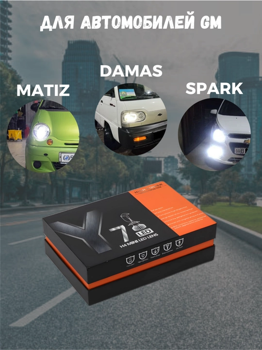 Светодиодная автомобильная лампа с мини линзы H4, Y7, линзы авто Cobalt Gentra Nexia Spark
