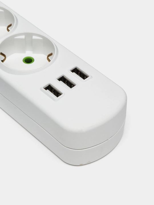 Elektr uzatkich kabeli, uzaytirgich Lezard, 3 rozetkali, 3 USB portli