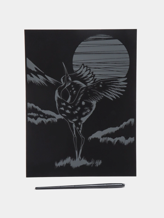 Skretching Hayvonlar: Turna qushi, 18 * 24 sm, gravyura Gr-722 q0000039010