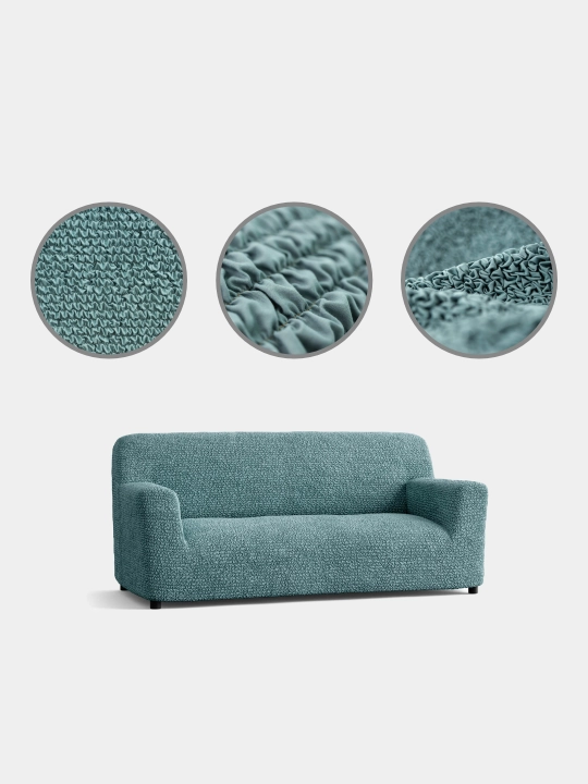 Uch o'rinli divan uchun qo'plama Microfibra Emerald