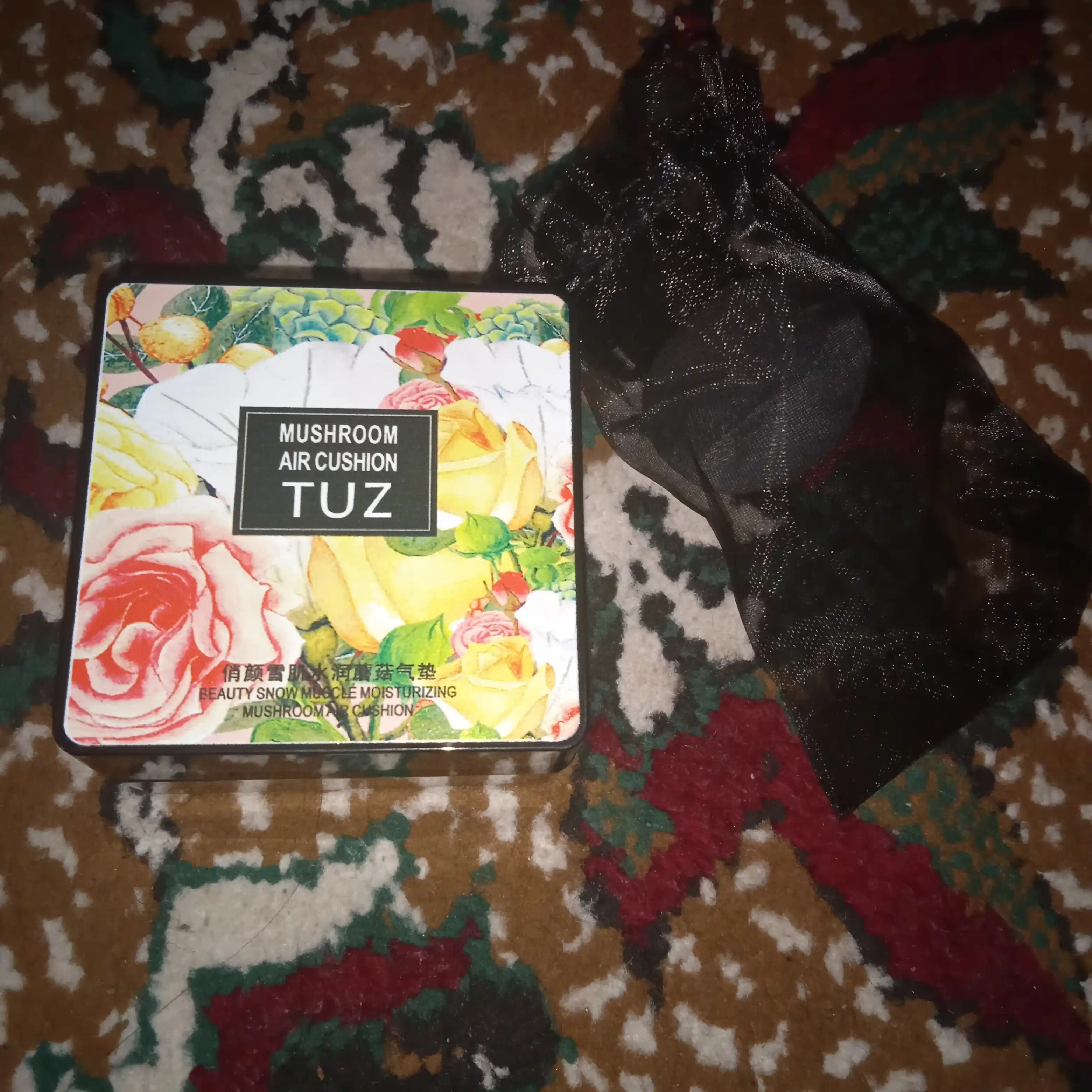 Пудра-кушон для лица Tuz Mushroom Air Cushion, увлажняющая, тональный ВВ крем, 15 г