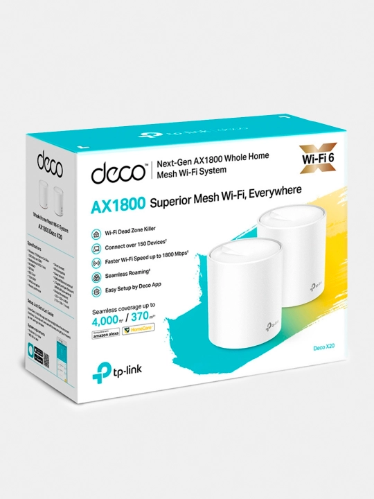 Гигабитная Mesh-система Wi-Fi 6 ax1800 Deco X20, беспроводной роутер точка маршрутизатор