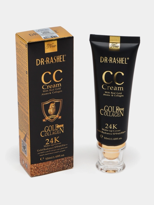CC tonal krem  24K gold collagen SPF60+, makiyaj uchun, 50 ml - 