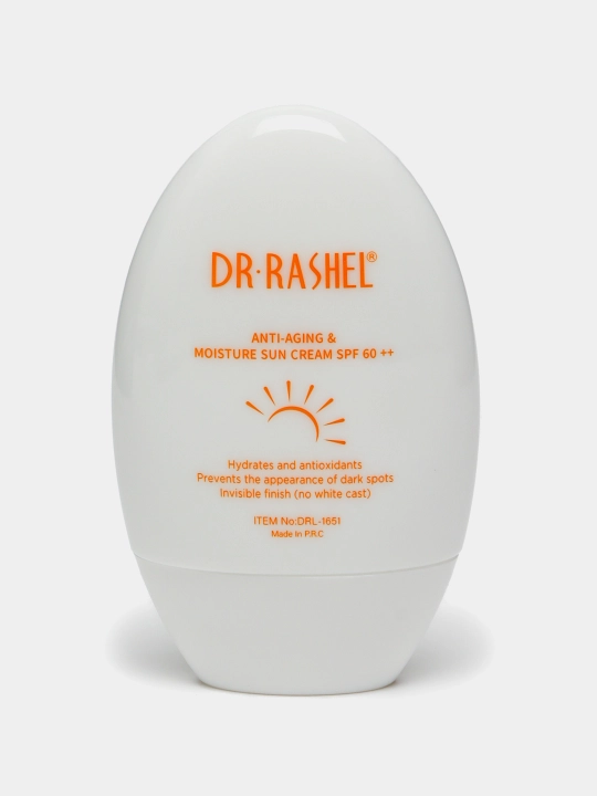 Namlantiruvchi, oqartiruvchi, qarilikga qarshi va aloe quyosh krem Dr.Rashel, SPF